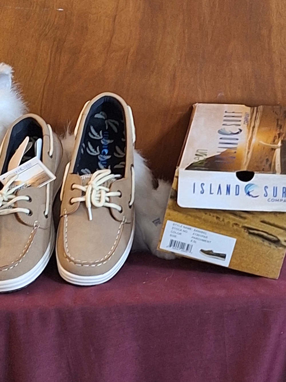 Island Surf Co. Women's Tan Boat Shoes — Casual Slip-On Loafers